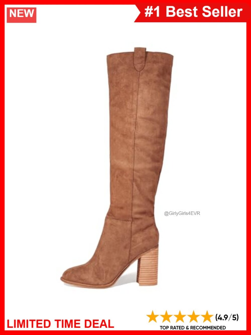 Suede Knee High Boots Tall Slouch Boot Chunky Block Heel Fall